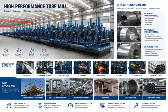 100kW Solid State HF Welding Tube Mill Machine ZY16 Φ8-18mm Steel Pipe